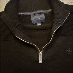 Marc Asher Black 1/4 Zip Pullover Sweater‎ Size XL Fleece Stretchy Golf